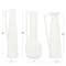 CosmoLiving by Cosmopolitan Set of 3 White Ceramic Modern Vase, 17", 16", 16"